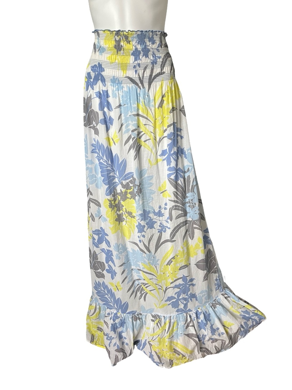 Tommy Bahama Maxi Skirt Tropical Resortwear Sheer Cotton Womens Size Large